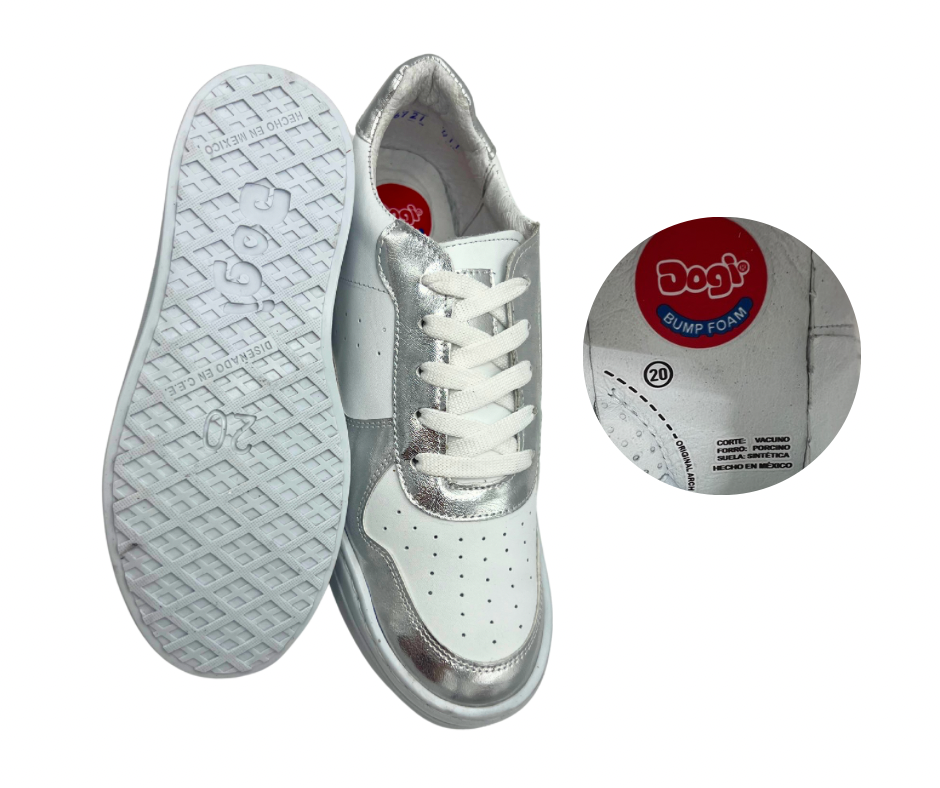 Sneaker Dogi blanco plata