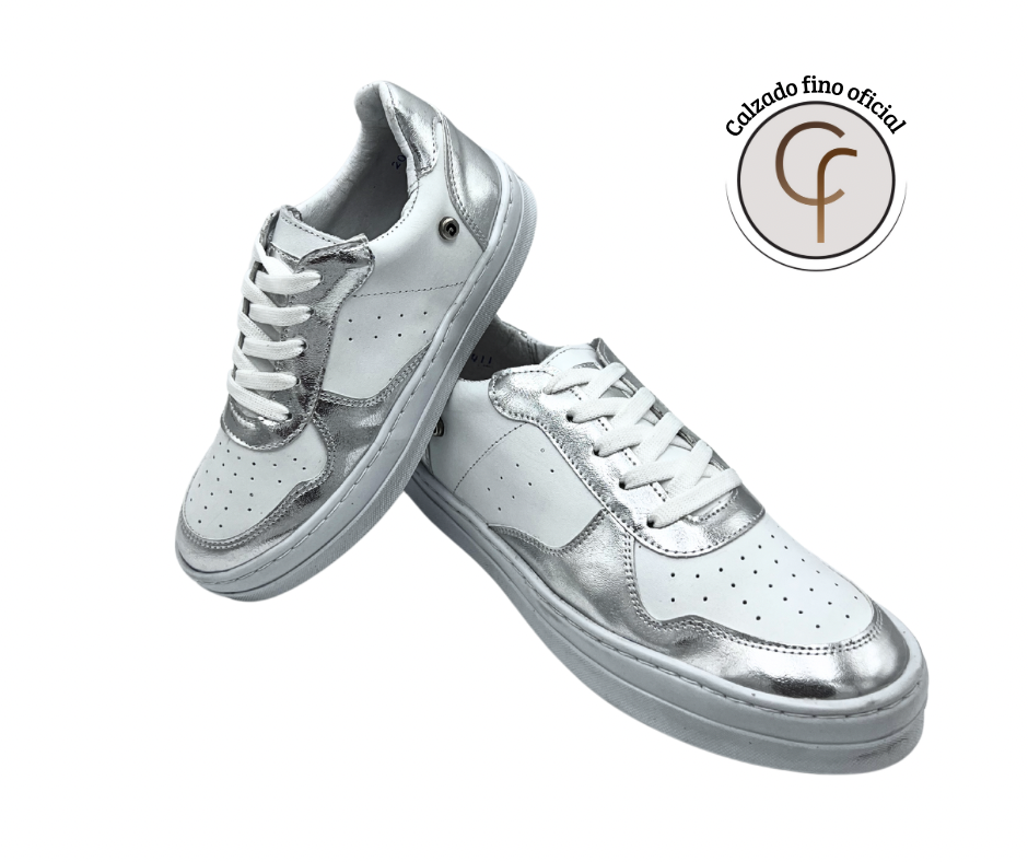 Sneaker Dogi blanco plata
